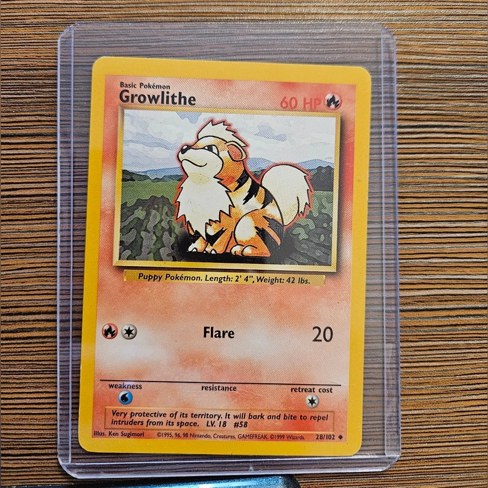 Pokemon Growlithe 28/102 Trading Card